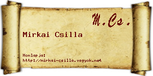 Mirkai Csilla névjegykártya